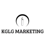 Logo: image of candle with almost a full circle around it. kglg marketing text